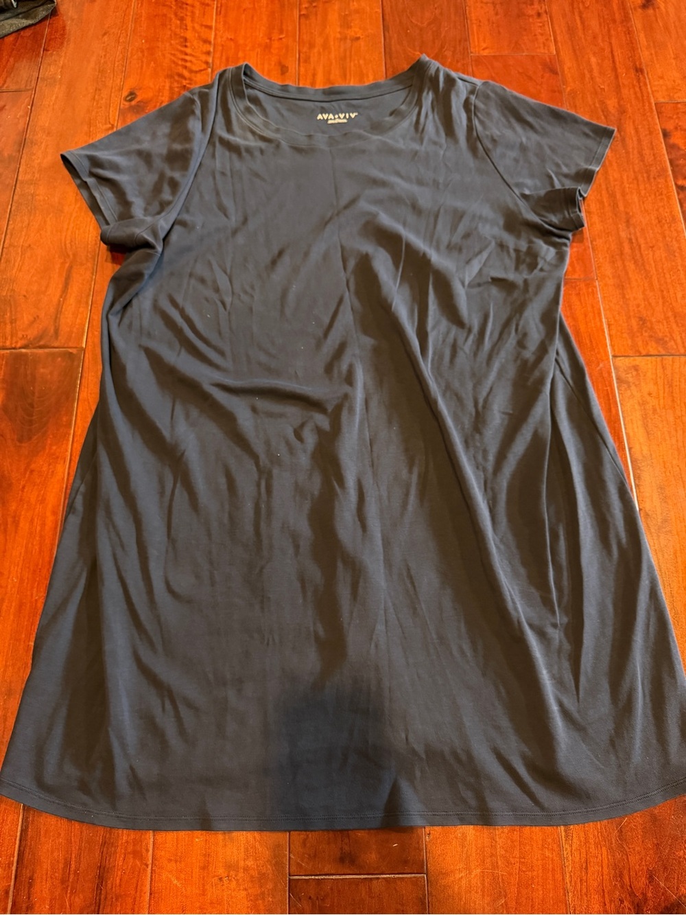 AVA & VIV Blue Short-Sleeve T-Shirt Dress